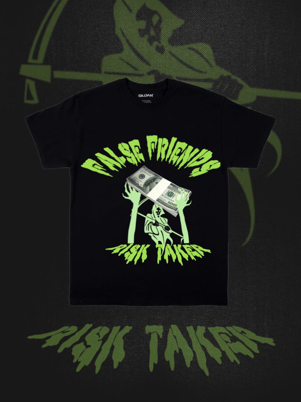 "RISK TAKER" SLIME GREEN GRAPHIC TEE