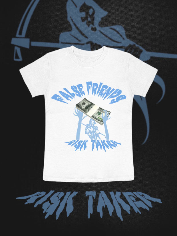 "RISK TAKER" BLUE GRAPHIC TEE